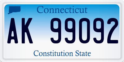 CT license plate AK99092
