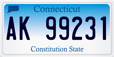 CT license plate AK99231