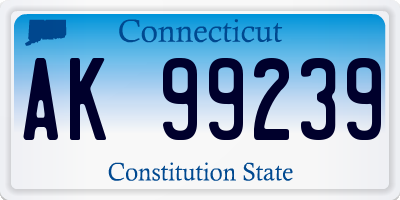 CT license plate AK99239
