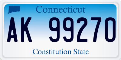 CT license plate AK99270