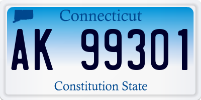 CT license plate AK99301