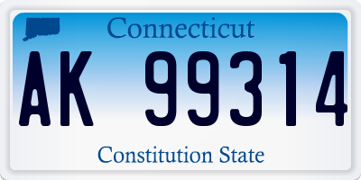 CT license plate AK99314