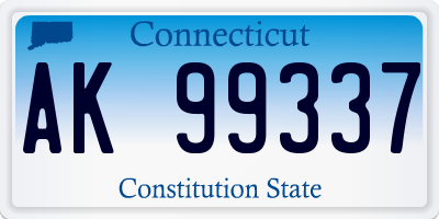 CT license plate AK99337