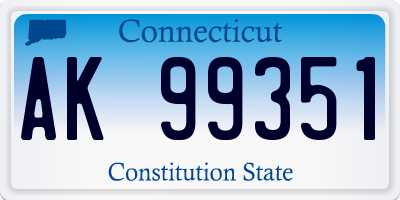 CT license plate AK99351
