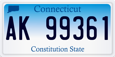 CT license plate AK99361