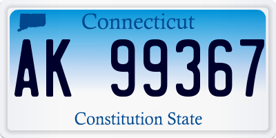 CT license plate AK99367