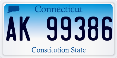 CT license plate AK99386