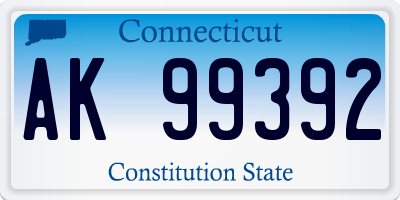 CT license plate AK99392