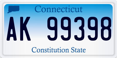 CT license plate AK99398