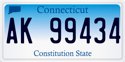 CT license plate AK99434