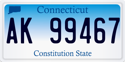 CT license plate AK99467