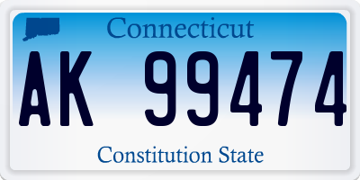 CT license plate AK99474