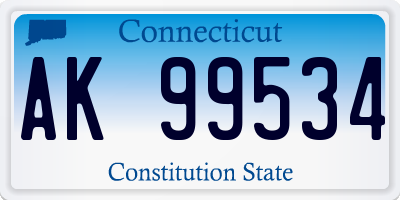 CT license plate AK99534