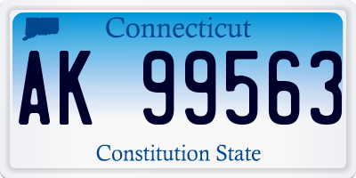 CT license plate AK99563