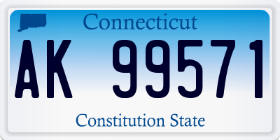 CT license plate AK99571