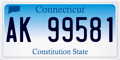 CT license plate AK99581