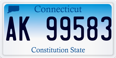 CT license plate AK99583