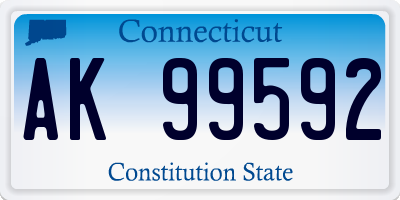 CT license plate AK99592