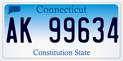 CT license plate AK99634
