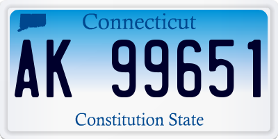 CT license plate AK99651