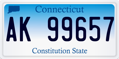 CT license plate AK99657