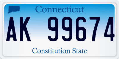 CT license plate AK99674