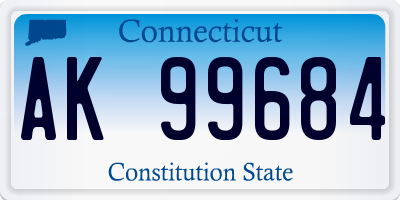 CT license plate AK99684