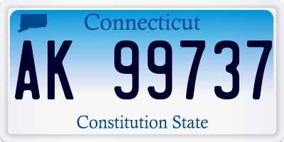 CT license plate AK99737