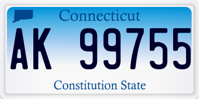 CT license plate AK99755