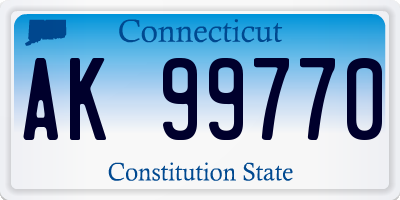 CT license plate AK99770