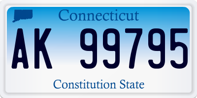 CT license plate AK99795