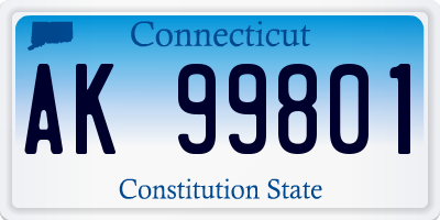 CT license plate AK99801