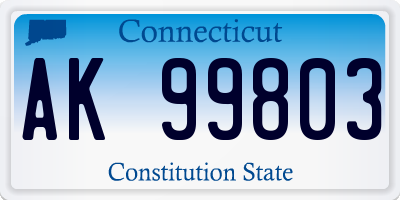 CT license plate AK99803