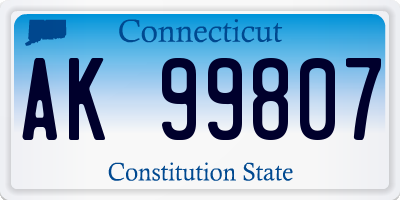 CT license plate AK99807