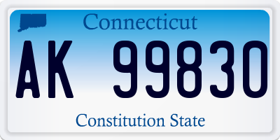 CT license plate AK99830