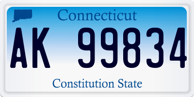 CT license plate AK99834