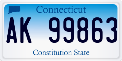 CT license plate AK99863