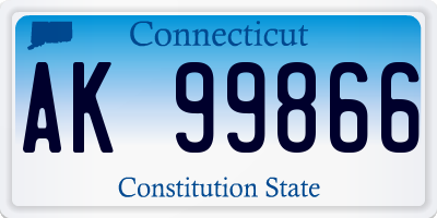 CT license plate AK99866