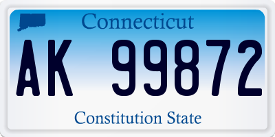CT license plate AK99872