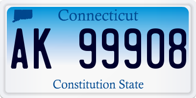 CT license plate AK99908