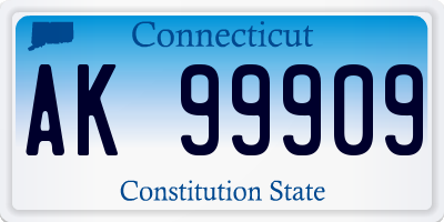 CT license plate AK99909