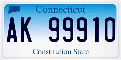 CT license plate AK99910