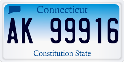 CT license plate AK99916