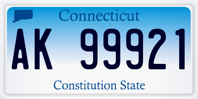 CT license plate AK99921