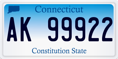CT license plate AK99922