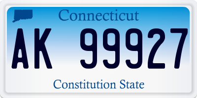 CT license plate AK99927
