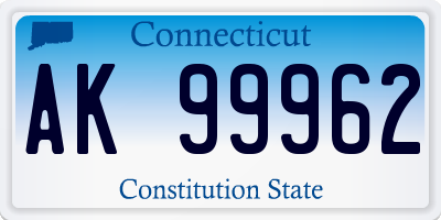 CT license plate AK99962