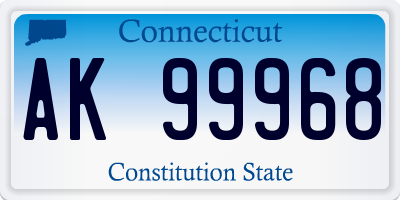 CT license plate AK99968