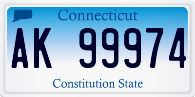 CT license plate AK99974