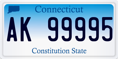 CT license plate AK99995